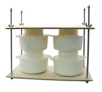 PetriStor Wooden Cheese Press for Making Supplies - 16in Metal Guides, 13in Mold With Follower Piston, 1.3Qt - Ultimate Home Cheese Press - Prensa Para Queso