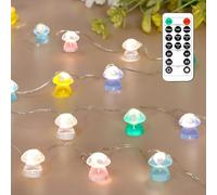 PETRISTRIKE Mushroom Decor Fairy String Lights 10FT 40LED Mushroom Lamp Cute String Lights Room Cottage Core Decoration for Kids Gifts Bedroom Dorm Party Wedding