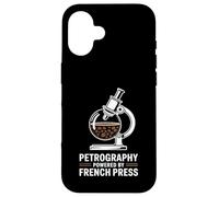 Petrography Powered By French Press Geology Coffee Case for iPhone 16