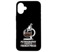 Petrography Powered By French Press Geology Coffee Case for iPhone 16 Plus