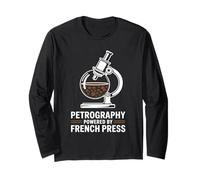 Petrography Powered By French Press Geology Coffee Long Sleeve T-Shirt