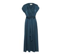 Petrol Blue Dress with V-Neck - female - Cream - Maxi Dresses - Blue - M - Dresses M
