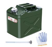 Petrol Can 20 L Metal, 20 Litre Sheet Steel Fuel Canister with UN Standard Flexible Spout for Petrol, Diesel