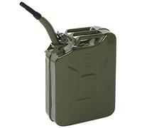 Petrol Can 20L, Jerry Can with Spout, Metal Fuel Can Tank Portable Oil Can Diesel Storage Can for Car Truck Motorcycle Vehicle Off Road Emergency Supply, 5 Gallon Water Jerry Can Container (Green)