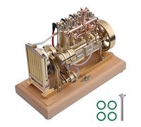 Petrol Combustion Engine Model Kit - 5cc Twin Cylinder Mini Synchronous Tractor Motor Build Kit for Adults & Technology Enthusiasts