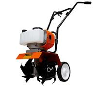 Petrol Cultivator Rotavator Cordless Garden Tiller 52CC 1.65kW 4000RPM 3HP 2 Stroke 1.2L Tank 4 Steel Blades 30cm Working Width 20cm Depth Portable Lawn Soil Digging Weed Removal PPE & Tool Kit Incl.