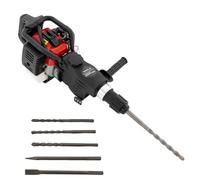 Petrol Demolition Hammer 33CC, 2-Stroke Mortising Hammer with 3 Drills and Fuel Tank, 30J Modern Chisel Hammer, 1000W Drill Hammer Concrete Breaker Hammer with Pointed Chisel and Flat Chisel