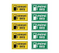 Petrol & Diesel Stickers - Self-Adhesive Stickers for Fuel Cap & Tank Waterproof 10Packs