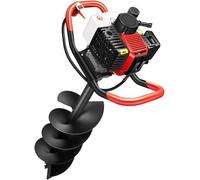 Petrol Earth Auger, 199CC 4-Stroke Gas Powered Earth Auger - Heavy Duty Post Hole Digger Kit W/ 3 Drill Bits (5", 6", 8") For Tree Planting