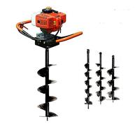 Petrol Earth Auger Drill 198CC, 5200W Post Hole Digger, Heavy-Duty Auger for Fencing and Ground Boring