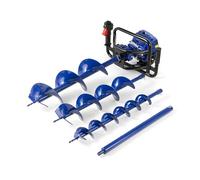 Petrol Earth Auger Fence Post Hole Borer 52cc + Three Drill Bits (100, 150, 200mm) + Extension 60cm