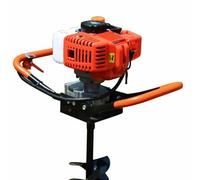 Petrol Earth Auger Single Cylinder Fence Post Hole Borer Ground Drill 3Bits Extension 52Cc 2Stroke Digger Heavy Duty Drilling Gas Powered Powerhead Engine Posthole Machine Garden Bit Motor Home