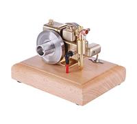 Petrol Engine Model Kit, 1.6cc Water-Cooled Mini 4-Stroke Gasoline Engine Model with Wooden Base - M12A