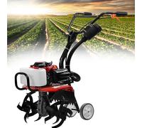 Petrol Garden Tiller 4-Stroke 55cc Self-Propelled Cultivator 4 Blades 10,500 RPM Tiller Width 400mm Tiller Depth 200mm for Ploughing