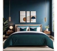 Petrol Green Ranforce Single Quilt Cover, 135 x 200 cm, 100% Cotton, 145 Thread Count, Button Closure, Machine Washable at 30°C, Soft & Durable