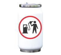 Petrol Head Road Sign Graphic Vacuum Insulated Thermal Beverage Can Bottle White