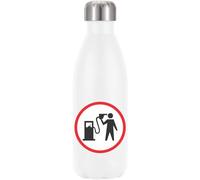 Petrol Head Road Sign Graphic Vacuum Insulated Thermal Water Bottle White