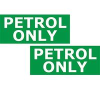 PETROL ONLY 60x25 mm Stickers - Pack of 2 Car or Van Round Fuel Reminder Decals