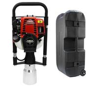 Petrol Post Driver 4-Stroke 120mm with Carry Case & Tool Kit - Heavy Duty Fence Post Knocker, CE Certified Pile Driver Jack Hammer for Fencing Bundle