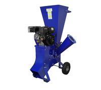Petrol Wood Chipper 7HP Garden Shredder Mulcher Heavy Duty 4 Stroke Tree Timber Brush Branch Chipping Shredding 76mm Cutting Capacity 3600RPM Blade Speed Compact Portable Wheels FREE PPE & Tool Kit Bl