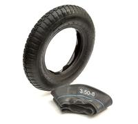 PetrolScooter 14" Heavy Duty Butyl Wheelbarrow Pneumatic 3.50-8 Tyre With Inner Tube 350-8 4 Ply Straight Schrader Valve