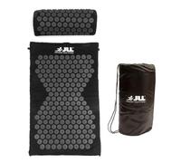 PetrolScooter Acupressure Mat Pillow Set & Travel Bag Massage Muscle Back Neck Shoulders Legs Chest Pain Stress Tension Relief Acupuncture (Black & Black)
