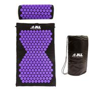 PetrolScooter Acupressure Mat Pillow Set & Travel Bag Massage Muscle Back Neck Shoulders Legs Chest Pain Stress Tension Relief Acupuncture (Black & Purple)