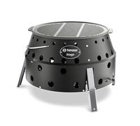 Petromax Atago Black Edition - 4-in-1 Mobile Grill, Fire Pit, Oven & Stove | Ready to Use in 2 Seconds | Includes Enamelled Cast Iron Grill | Foldable & Ultramobile | Matte Black