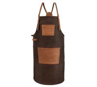 Petromax - Büffelleder-Schürze mit gekreuztem Rückenband - Apron size 84 x 155 cm, dunkelbraun