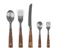 Petromax 5 Piece Stainless Steel Cutlery Set with Wooden Handles