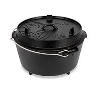 Petromax Cast Iron Dutch Oven, Round, Black, 9.5L, 10kg