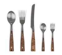 Petromax 5 Piece Stainless Steel Cutlery Set with Wooden Handles