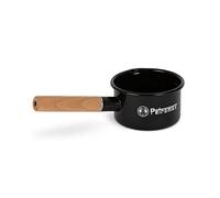 Petromax Enamel Saucepan Black (500 ml), Robust Wooden Handle, Heat Resistant and Scratch-Resistant, Easy to Clean, Suitable for All Hobs and Fire Pits