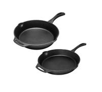 Petromax FP25-T & FP30-T Pan Set - 2 Cast Iron Frying Pans with Handles (25cm & 30cm) - Preseasoned, Robust & Versatile - For Stove, Grill, Oven & Open Fire