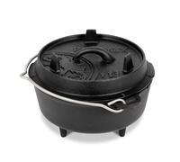 Petromax ft3 Dutch Oven Cast Iron for Cooking and Baking with Lid, Handle and Feet for 1 to 3 People 1.6 L