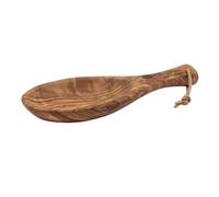 Petromax Handle Bowl 25 cm Handmade Olive Wood Bowl | Robust bushcraft tableware with leather straps, ideal as a wooden spoon or ladle, food-safe and naturally oiled