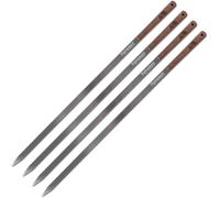 Petromax Set of 4 Stainless Steel & Walnut 40cm Barbeque BBQ Meat Skewers