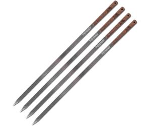 Petromax Set of 4 Stainless Steel & Walnut 40cm Barbeque BBQ Meat Skewers