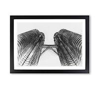 Petronas Twin Towers in Abstract Framed Print | A2 Black Framed Wall Art | Ready to Hang | Abstract Fantasy Picture | Living Room Bedroom Lounge Office