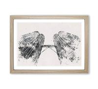 Petronas Twin Towers Watercolour Framed Print | A2 Oak Framed Wall Art | Ready to Hang | Modern Historical Picture | Living Room Bedroom Lounge Office