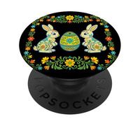 Petrykivka Pysanky Easter Bunny Eggs Proud Folk Art PopSockets Adhesive PopGrip