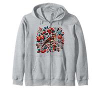 Petrykivka Vogel Pracht Ukraine Malerei Zip Hoodie