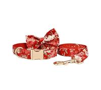 Pets Accessories，leash Harness Set ，dog Collar Bow Tie Printed Pet Products Personalized Tactical Dog Collars large dog collar(Bow Collar Leash01,XS)