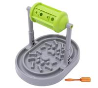 Pets Adjustable Slow Roller Feeder | Rolling Pet Puzzle Toys,Multifunctional Rolling Slow Feeder Pets Food Dispenser Toy for Dog, Puppy, Kitten (Green)