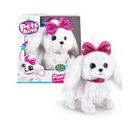 Pets Alive Lil' Paw Paw The Walking Puppy Robotic Toy, Electronic Plush, by ZURU, Pink