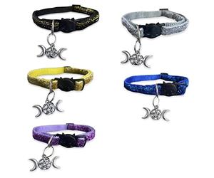 Pets Ark WICCA, Wiccan BREAKAWAY CAT collar with Tripe Goddess Charm for 2022 season (Golden Apple)