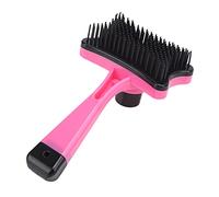 Pets Brush, Grooming Tool for Cats and Dogs with Retractable Bristles, Comfort - Grip Handle - Removes Loose Undercoat, Detangles Fur, Improves Blood Circulation (Rose Red)