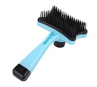 Pets Brush, Grooming Tool for Cats and Dogs with Retractable Bristles, Comfort - Grip Handle - Removes Loose Undercoat, Detangles Fur, Improves Blood Circulation (Blue)