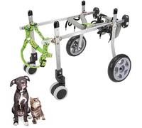 Pets Cart,Dog Wheelchair,Wheelchair for Back Legs,Adjustable Leg Brace and Hip Support,Upgraded All-Terrain Tires,Assist with Paralyzed Hind Limbs to Recover(Size:XXXS,Color:Four Wheels)