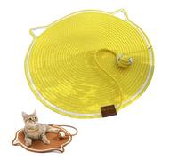 Pets Cat Scratcher Mat, Cotton Rope Cat Scratching Mat, Large Size Cats Bed Scratching Pad (Yellow,50CM)